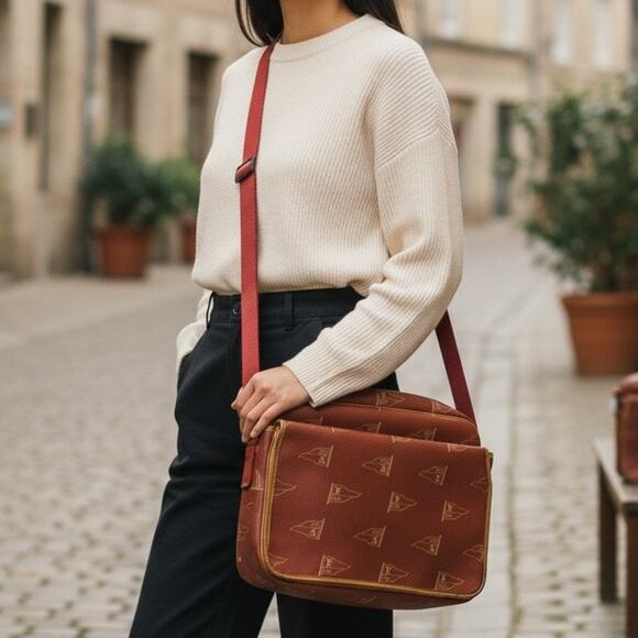 Louis Vuitton America's Cup Calvi Messenger Bag Vintage Rare '94 Rust Red Unisex - Picture 2 of 15